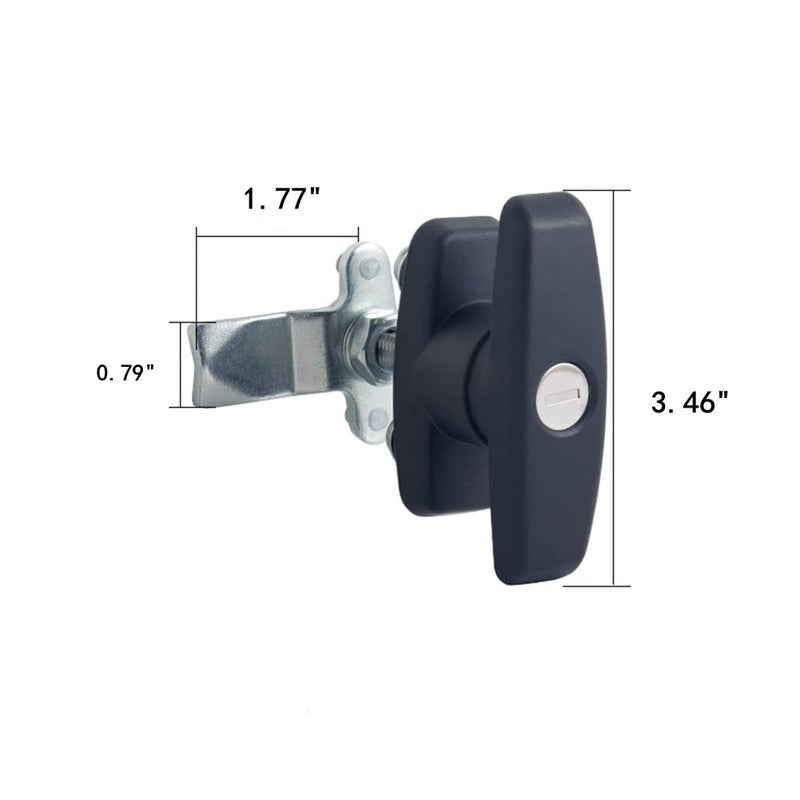 STHang-D 2PCS T Handle Latch Lock Keyed Alike Black Coated Compatible with Cabinets Garage Letter-Box Drawer File Cabinet Wardrobe Gear Model MS108 - Image 4